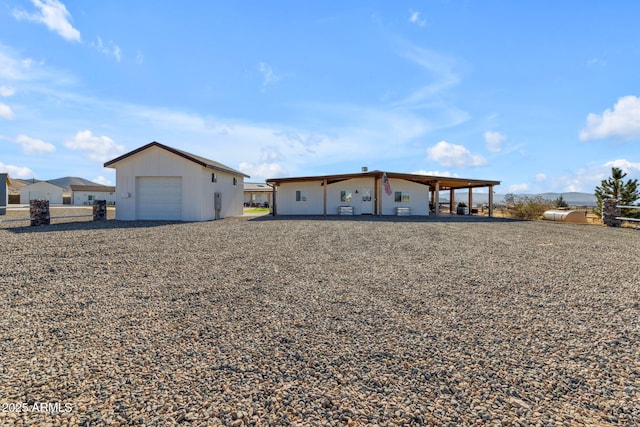 exterior space featuring a garage