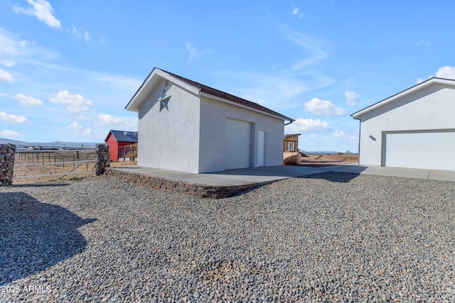 exterior space featuring a garage