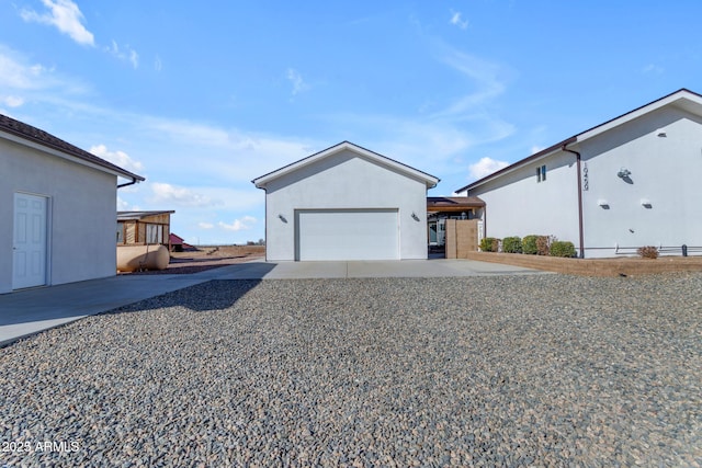 exterior space featuring a garage