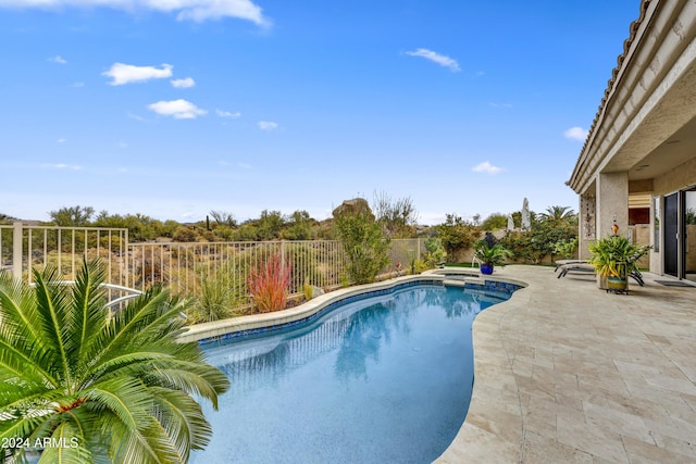 view of pool featuring a patio