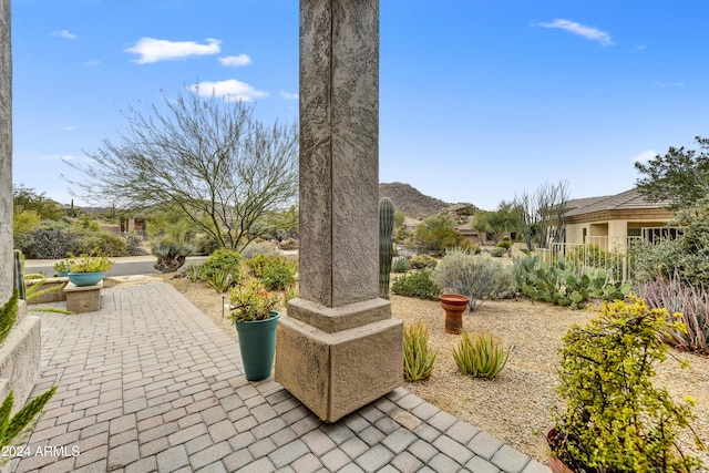 exterior space with a mountain view