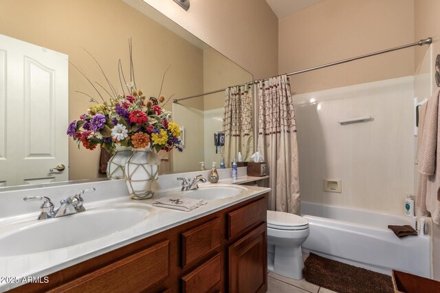 22026 N 44th Pl, Phoenix, AZ 85050 - full bathroom with a sink, toilet, tile patterned flooring, and shower / bath combination with curtain