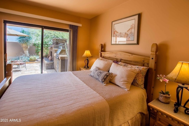 bedroom featuring access to outside