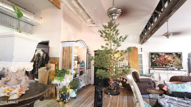 dining space featuring light wood-style floors