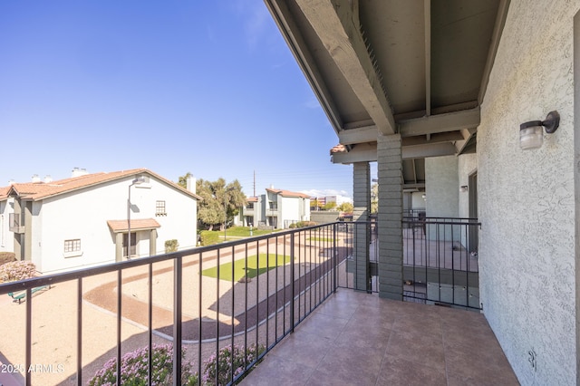 balcony featuring a residential view