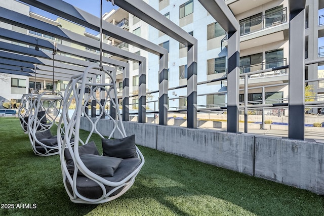 exterior space featuring carpet floors