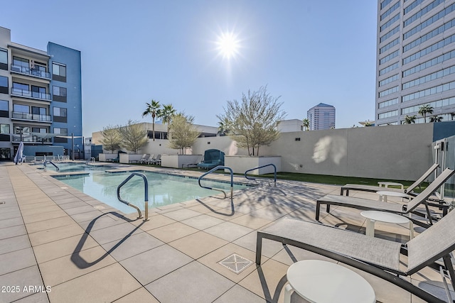 view of pool with a patio