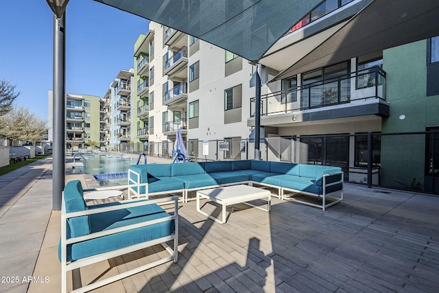 view of patio / terrace with an outdoor living space