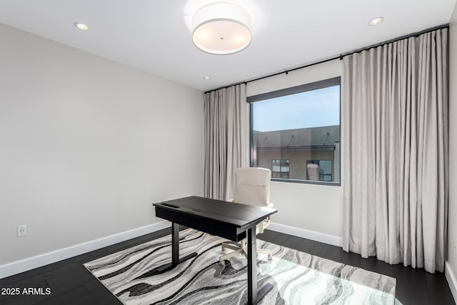 office featuring dark hardwood / wood-style floors