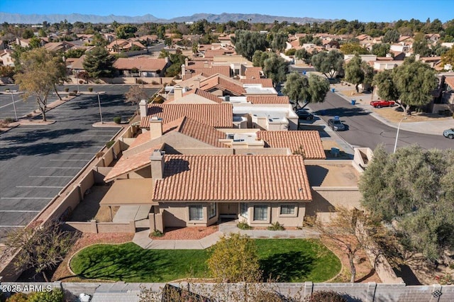 aerial view featuring a mountain view