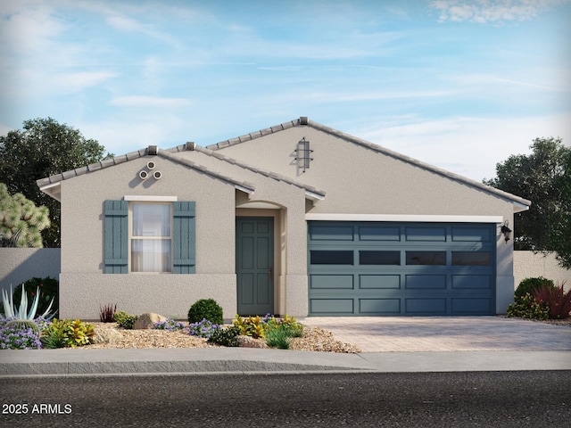 view of front of property featuring a garage