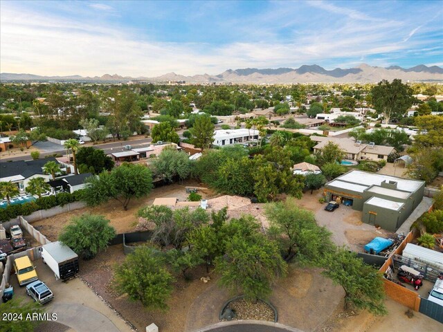 aerial view featuring a mountain view