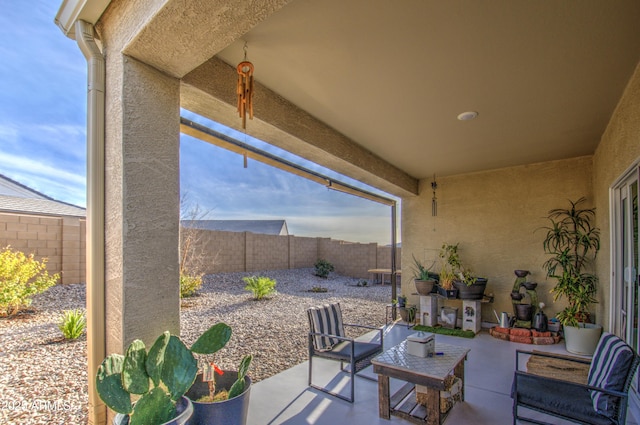 view of patio / terrace featuring a fenced backyard