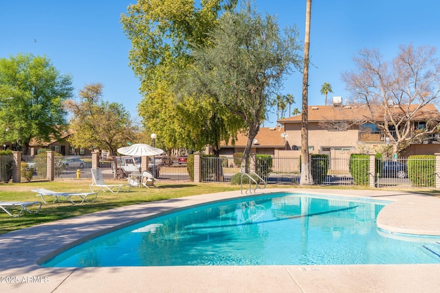 community pool with fence