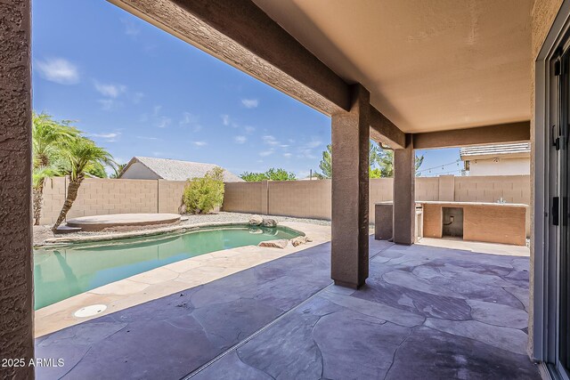 2408 W Saint Kateri Dr, Phoenix, AZ 85041 - view of pool featuring a patio, a fenced backyard, and a fenced in pool