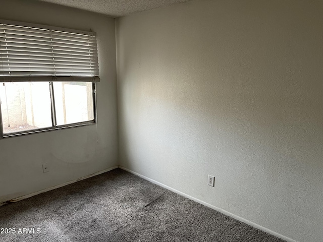 empty room featuring carpet floors and a textured ceiling