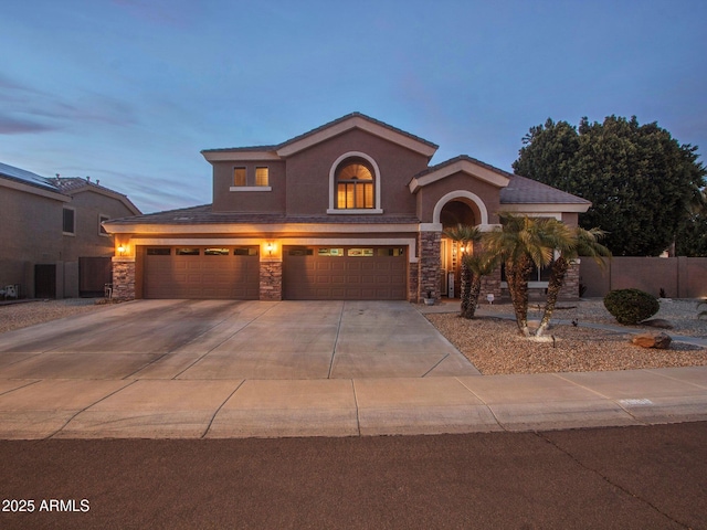 view of front of home featuring a garage