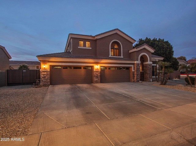 view of front of house featuring a garage