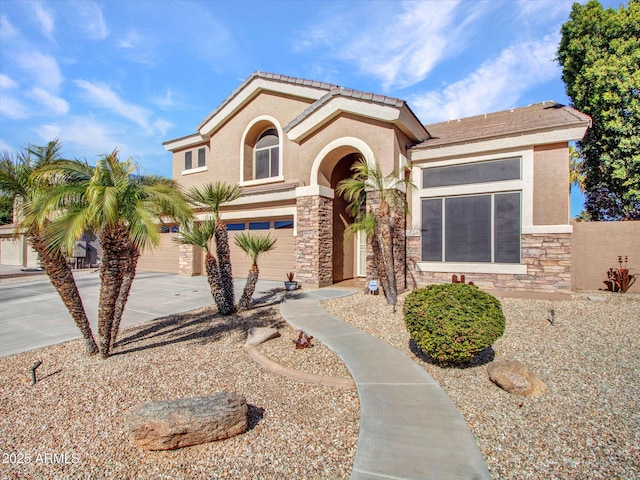 view of front of home featuring a garage