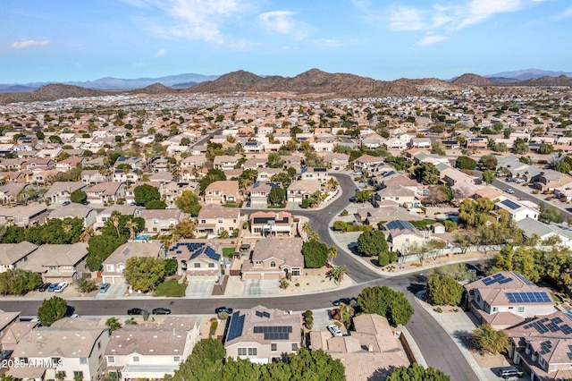 aerial view featuring a mountain view