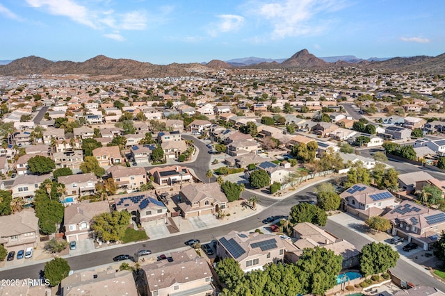 bird's eye view with a mountain view