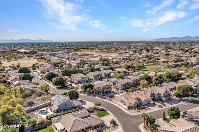 aerial view with a mountain view