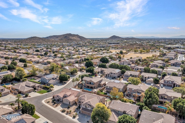 bird's eye view featuring a mountain view