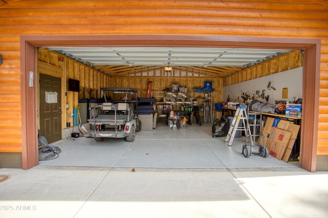 view of garage