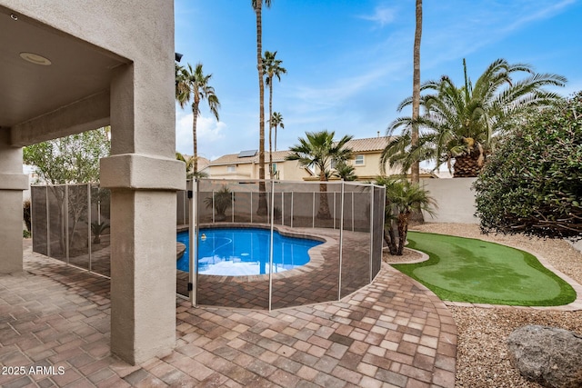 view of pool featuring a patio