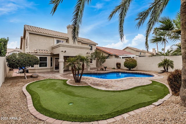 view of swimming pool featuring a patio