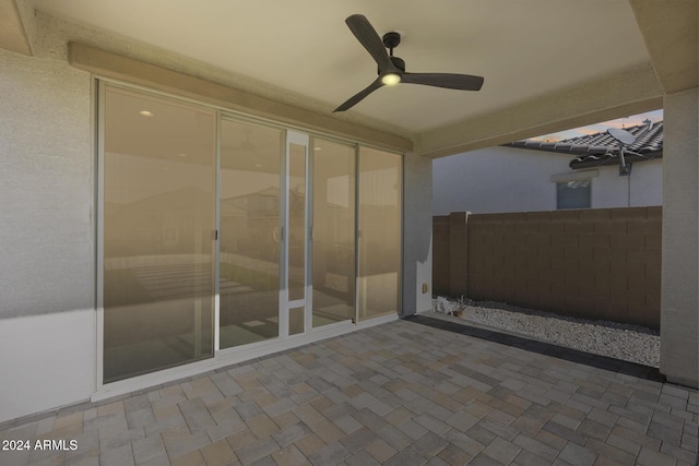 view of patio / terrace with ceiling fan