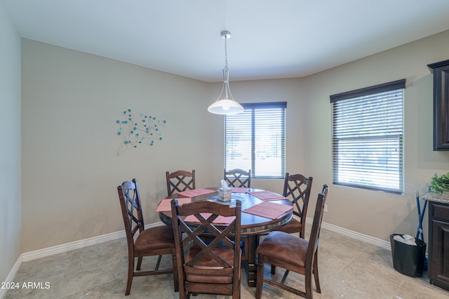 dining space with a wealth of natural light