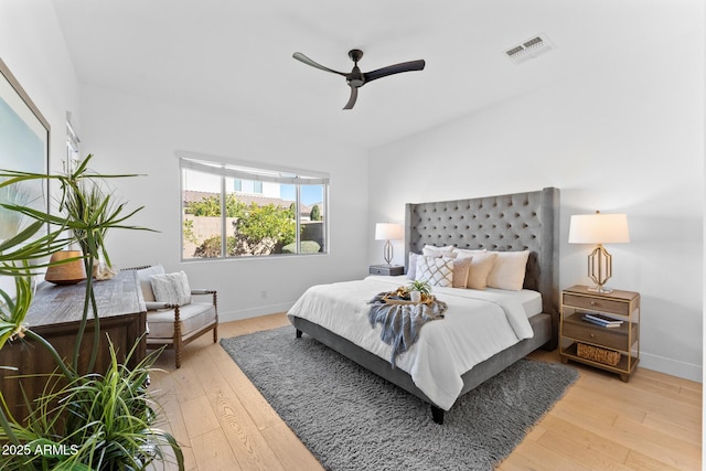 bedroom featuring light wood-type flooring