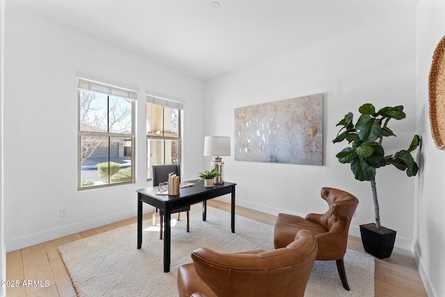 office featuring light hardwood / wood-style floors