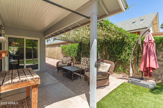 18219 N 19th St, Phoenix, AZ 85022 - view of patio featuring fence and outdoor lounge area