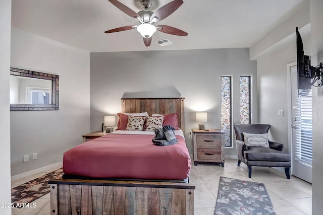 33 Monterey Cir, Sedona, AZ 86351 - bedroom featuring light tile patterned flooring, a ceiling fan, and baseboards