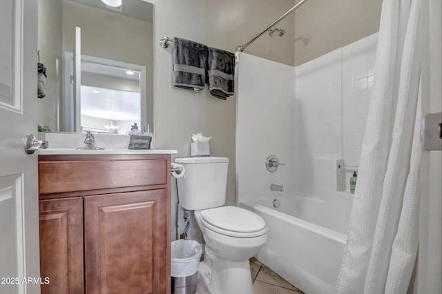 33 Monterey Cir, Sedona, AZ 86351 - full bathroom featuring shower / bath combo with shower curtain, toilet, vanity, and tile patterned flooring