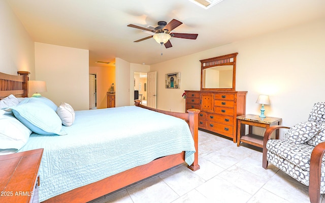 bedroom featuring ceiling fan