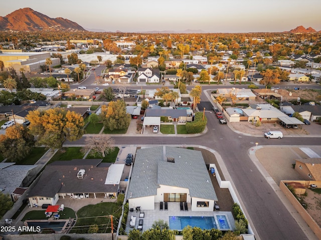 4002 N 33rd Pl, Phoenix, AZ 85018 - aerial view at dusk of a mountain view and a residential view