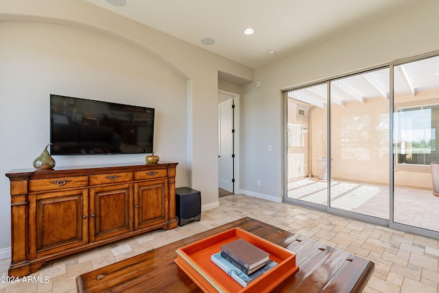 view of tiled living room