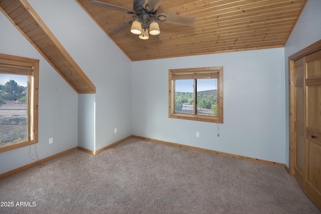 4177 W Finch Hollow Ave, Chino Valley, AZ 86323 - bonus room featuring vaulted ceiling, a ceiling fan, wood ceiling, baseboards, and carpet flooring