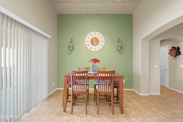 view of tiled dining area