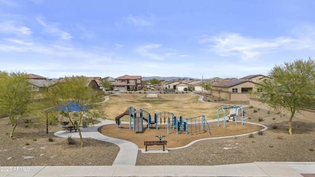 community playground with a residential view