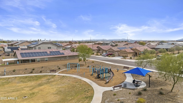 aerial view featuring a residential view