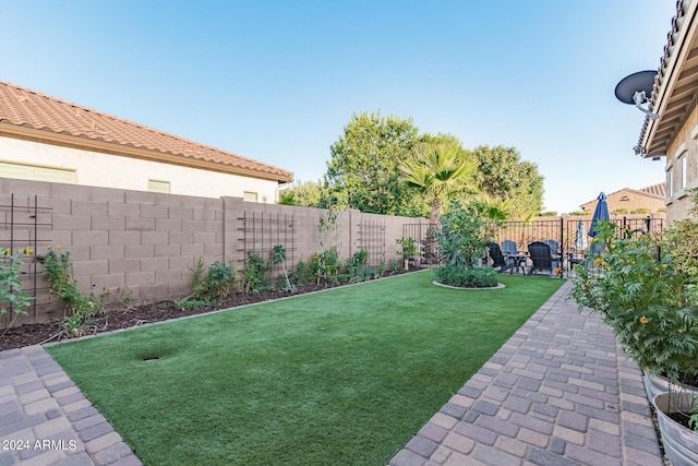 view of yard with a patio area