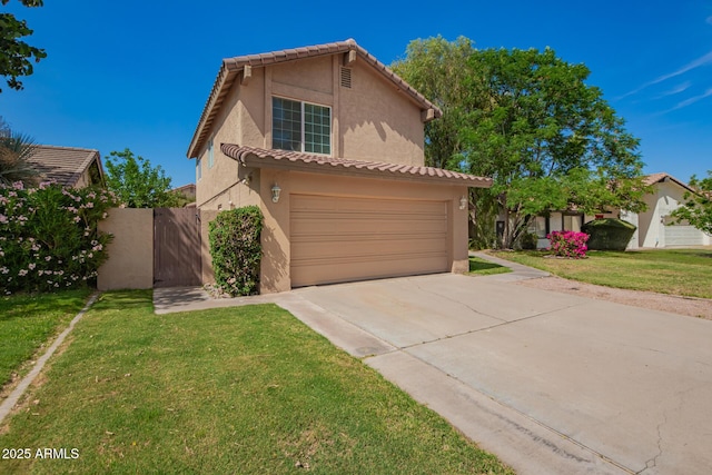 966 E Driftwood Dr, Tempe, AZ 85283 - view of front of home with stucco siding, concrete driveway, a garage, and a tiled roof