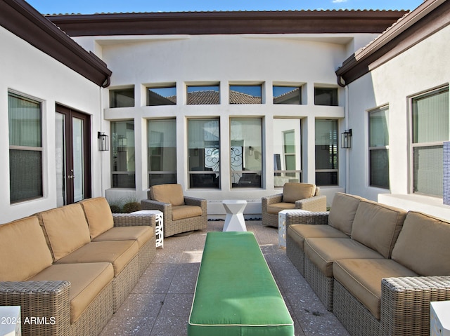 view of patio featuring an outdoor living space