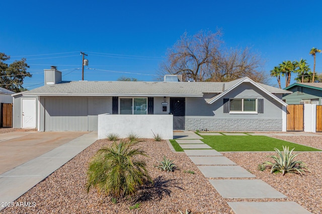 1934 E El Parque Dr, Tempe, AZ 85282 - ranch-style home featuring concrete driveway, a shingled roof, and fence