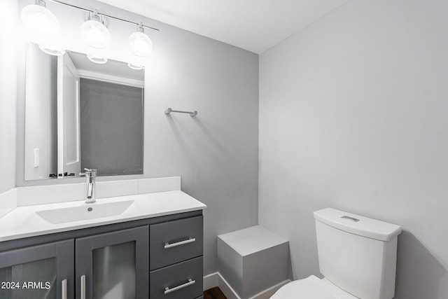 bathroom with toilet and vanity