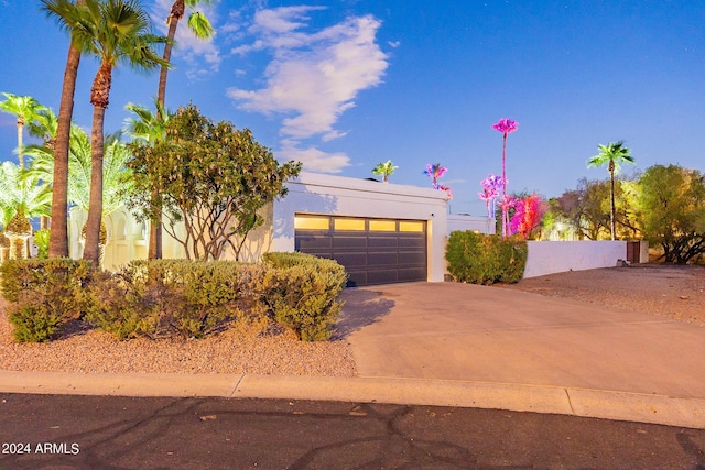 view of front of home with a garage